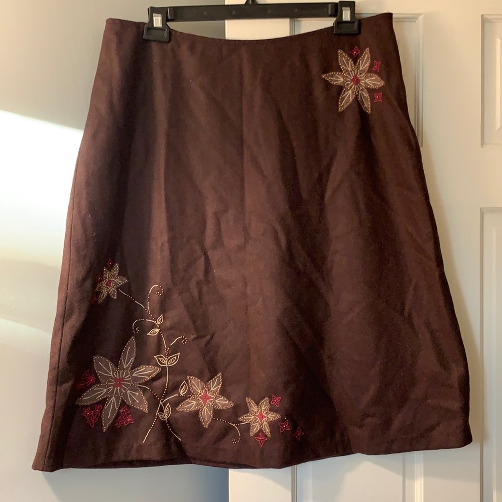 Wallis size 18 brown wool floral skirt!!